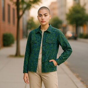 Charter club dark green jean jacket button stretch cotton XL from Macy's